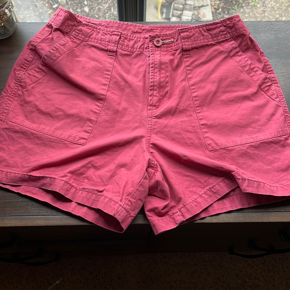 Pink cargo shorts
